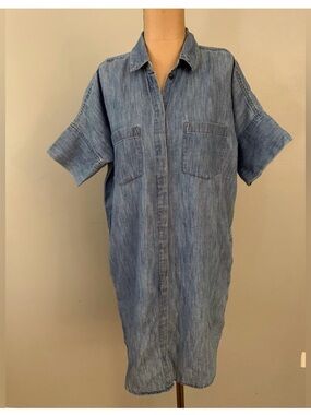 Madewell Light Blue Denim Shirt Midi Dress